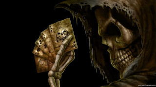 Skeleton holding card skull arm 4 - a card free wallpaper