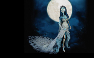 Woman white dress full moon - her body free wallpaper