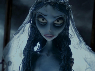 Creepy woman long hair veil - eye wide open free wallpaper