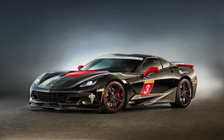 Black sports car red stripe - a spotlight free wallpaper