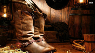 Cowboy boots hay barrel rope 2 - western free wallpaper
