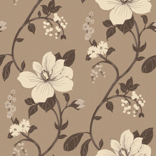 Flowery pattern leaves flowers brown - movement free wallpaper for tablet