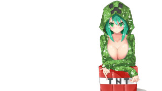 Green haired girl hoodie red - aya goda free wallpaper for desktop