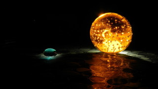 Glowing object table ball light - kinetic art free wallpaper for desktop