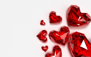 Red hearts white surface diamonds - a group free wallpaper