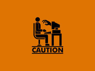 Man sitting desk computer caution - a man sitting free wallpaper