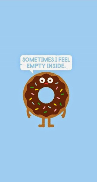 Donut thought bubble empty inside - sad free wallpaper
