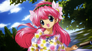 Girl pink hair flowered dress - dress free wallpaper