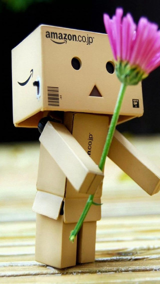 Cardboard man pink flower amazon - fathi hassan free wallpaper for mobile