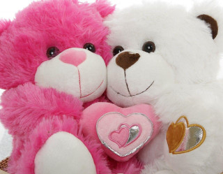 Teddy bears hearts kitsch stock - their chest free wallpaper