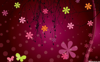 Purple background flowers vines pattern - claire dalby free wallpaper for desktop