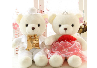 Teddy bears wedding attire pink - two teddy free wallpaper