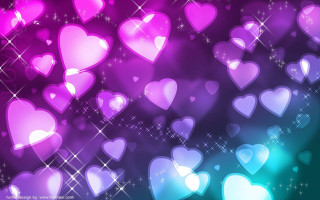 Hearts purple background stars sparkles - a bunch of hearts free wallpaper