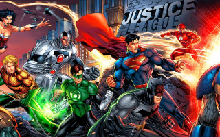 Superheroes cityscape justice scene group - a group of superheros free wallpaper