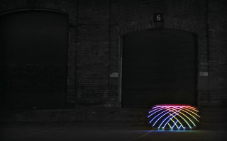 Neon light dark street brick - a brick building free wallpaper
