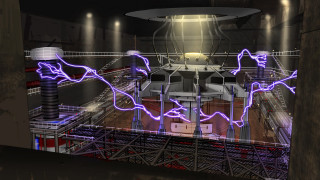 Lightning dark room metal structure - evariste vital luminai free wallpaper