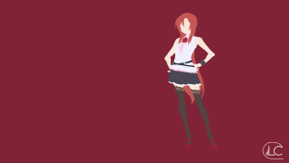 Red haired woman minimalist vector - skirt free wallpaper for desktop