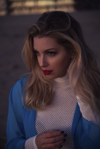 Woman long hair blue jacket - a blue jacket free wallpaper