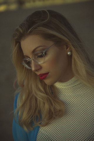 Woman glasses sweater cellphone outside - outside free wallpaper for mobile