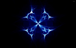 Blue abstract design black background - generative art free wallpaper for desktop