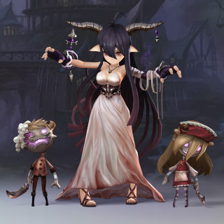 Demon mask horns fantasy portrait - ultra free wallpaper for tablet