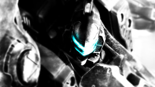 Robot glowing blue eye helmet 2 - mecha free wallpaper