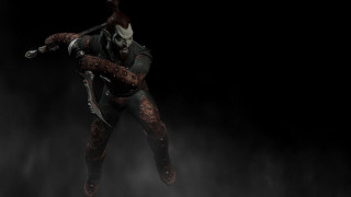 Man black white costume baseballbat - a trick free wallpaper