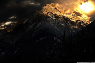 Mountain sun clouds trees nature - the cloud above free wallpaper