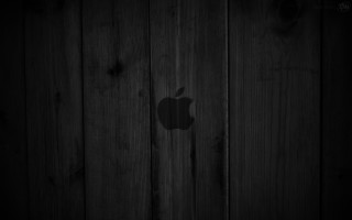 Apple logo wooden wall dark - photo of an apple logo free wallpaper