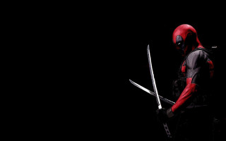 Deadpool character swords black background - a black background behind free wallpaper
