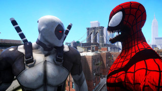 Spider man robot city skyline - a giant spider free wallpaper