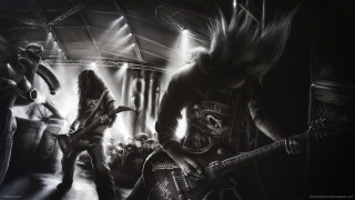 People guitars room skeleton man - a skeleton free wallpaper for desktop