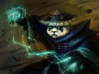 Cat costume sword lightning background - chen chi free wallpaper