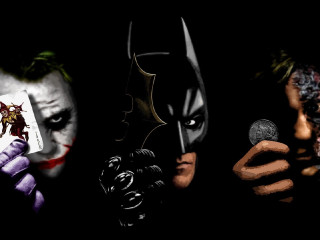 Clown makeup men holding cards - a batman logo free wallpaper for desktop