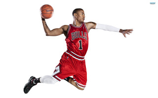 Man red uniform jumping basketball 6 - a red uniform free wallpaper for desktop
