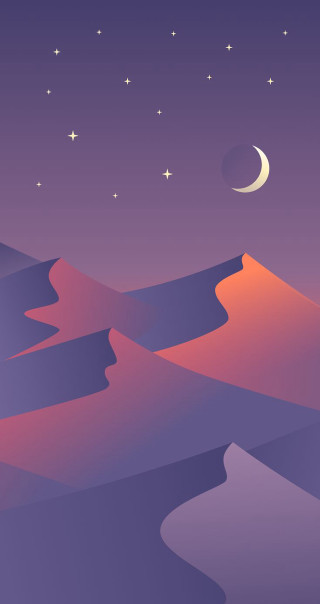 Desert crescent moon stars purple - free mountains wallpaper for mobile
