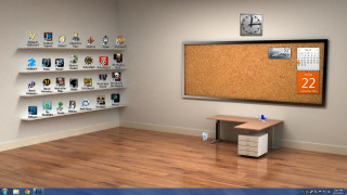Computer desk corkboard clock calendar - the wall free wallpaper for desktop