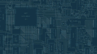 Blue background computer circuit board - blueprint free wallpaper