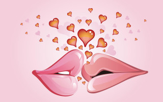 Lips hearts pink background flying 2 - bálint kiss free wallpaper for desktop