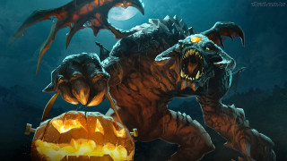 Demonic monster pumpkin mouth full - a pumpkin free wallpaper