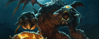 Giant monster glowing eye pumpkin - a giant monster free wallpaper