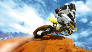 Dirt bike desert sky clouds - action free wallpaper