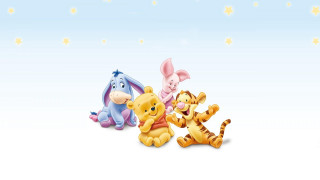 Winnie the pooh friends sitting - pixar and disney animation free wallpaper