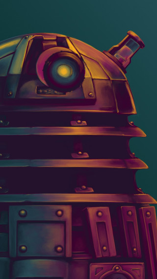 Robot closeup green blue red - dan mumford free wallpaper for mobile