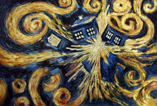 Doctor flying starry background phone - a fine art painting free wallpaper