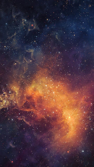 Space filled stars bright orange - free stars wallpaper for mobile