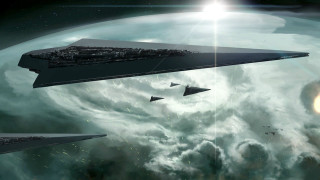 Ships cloudy sky star wars - matte painting concept art free wallpaper