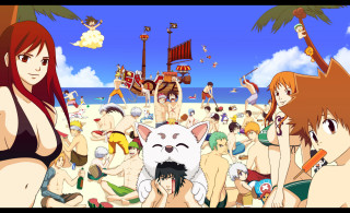 Beach group cat pirate ship - summer free wallpaper