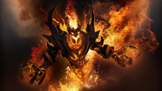Demonic demon flames fire face - face and body free wallpaper