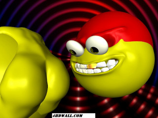 Cartoon smile spiral background raytraced - his face and mouth free wallpaper